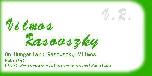 vilmos rasovszky business card